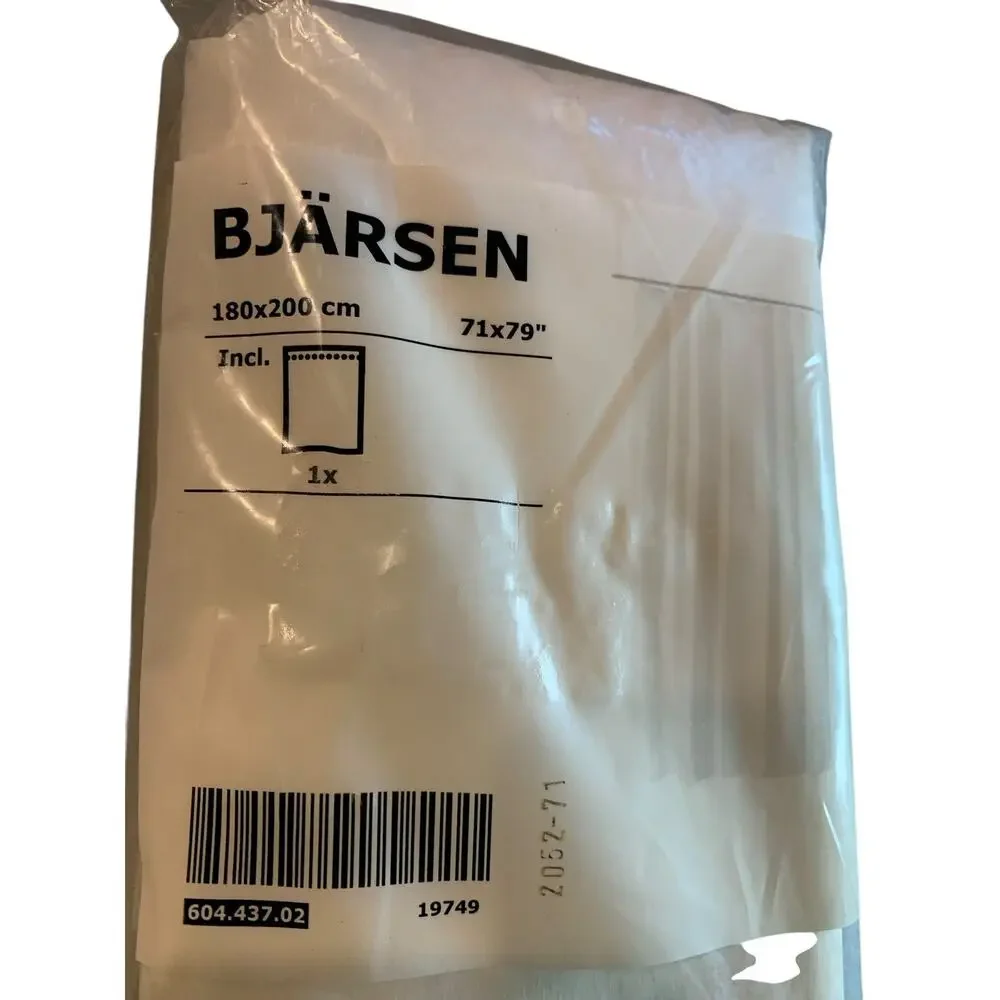 WHITE‎ BJARSEN IKEA MODERN DESIGN SHOWER BATHROOM CURTAIN 180X200CM